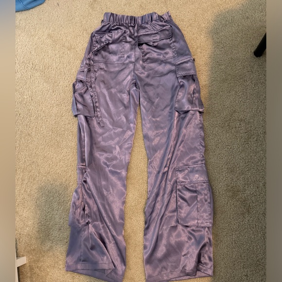 Purple Silk Cargo Pant - Picture 4 of 4